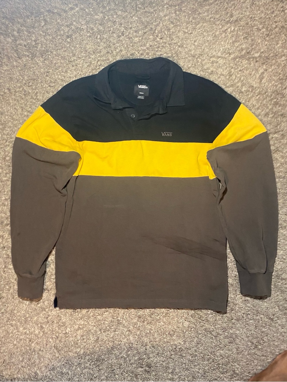 Vans Black and Yellow Rugby Polo